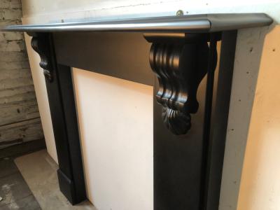 Antique Victorian slate fire surround  - side