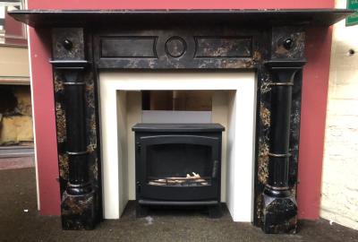 Antique Victorian slate fire surround