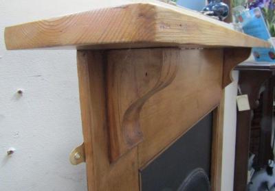 Antique bedroom pine fire surround - top