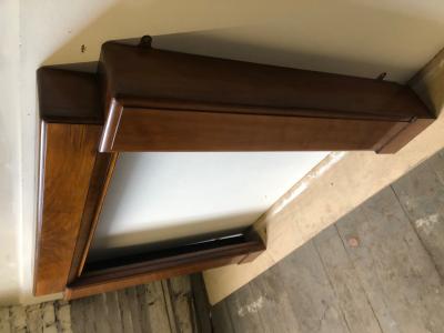 Antique burr walnut Art Deco fire surround - side