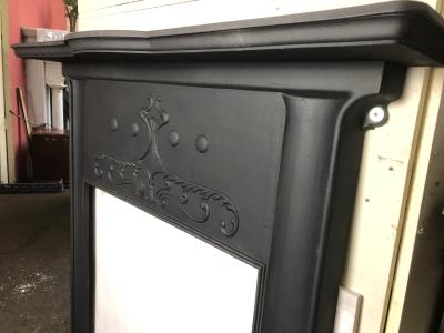 Antique cast iron Edwardian stove fire surround - top