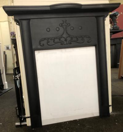 Antique cast iron Edwardian stove fire surround