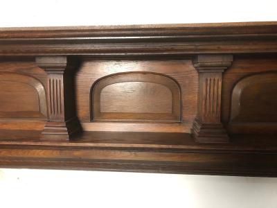 Antique late Victorian / Edwardian oak fire surround - close