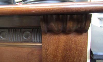 Antique mahogany 1920s 1930s wood fire surround - detail