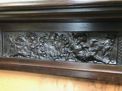 Antique mahogany tudor style fire surround - top