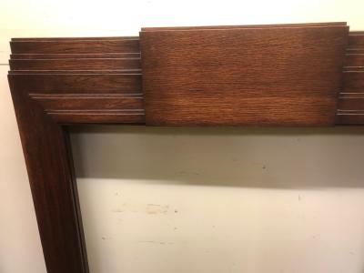 Antique oak 1930s Art Deco fire surround - close mid