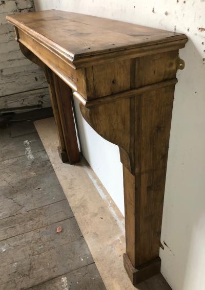 Antique rustic French farmhouse fireplace - side