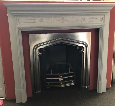 Antique late Victorian painted fire surround