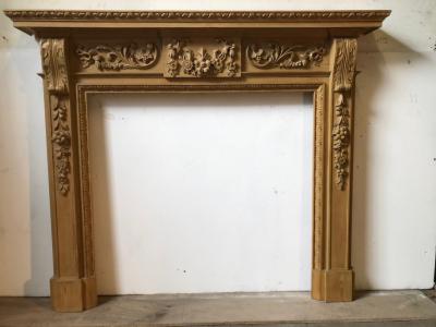 Georgian Vintage carved pine fire surround