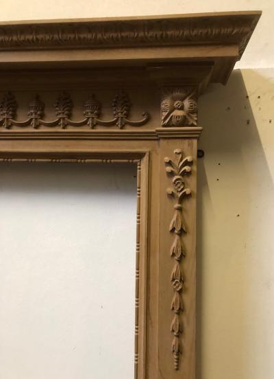 Georgian style carved pine fire surround - corner