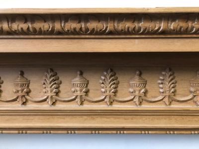 Georgian style carved pine fire surround - detail