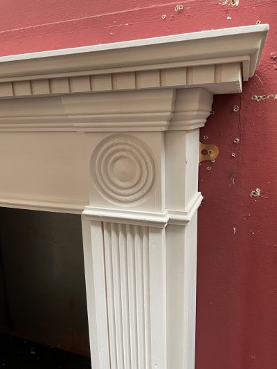 The Small Georgian Pine Wood Fireplace Surround - corner