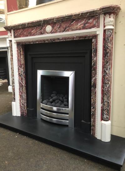 Painted Vintage style wood fire surround