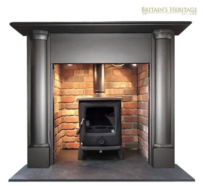 Antique 1920s 30s Art Deco Slate Fire Surround