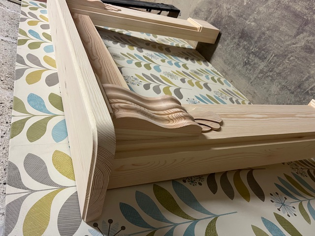 Large Victorian Corbel wood fireplace surround - shelf