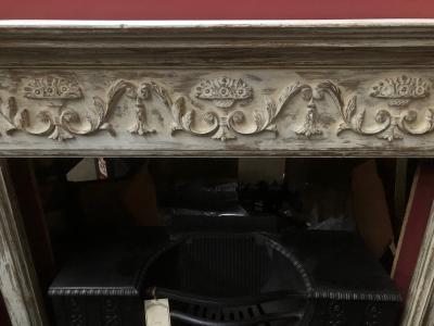 Vintage Georgian style shabby Chic painted fire surround