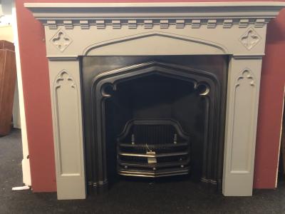 Vintage Georgian style shabby Chic painted fire surround
