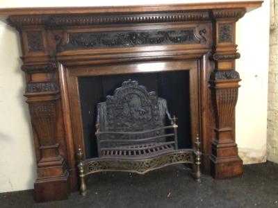 Antique Early Victorian Burr Walnut Fire Surround