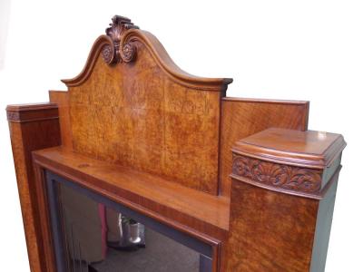 Antique Art Deco Burr Walnut Veneered Surround