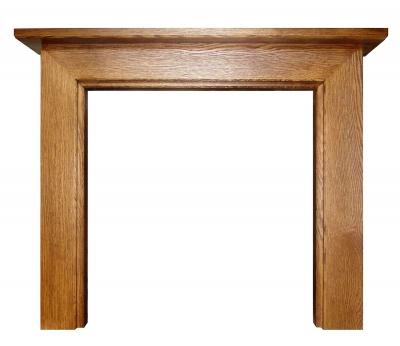 Oak wood mantel fireplace surround