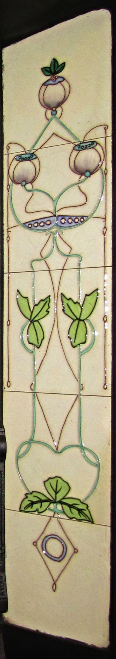 art nouveau fireplace tiles