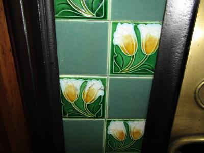 art nouveau fireplace tiles