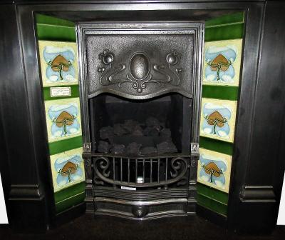 art nouveau fireplace tiles