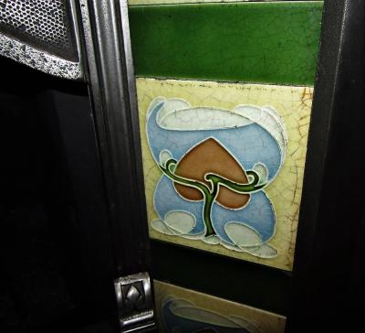 art nouveau fireplace tiles