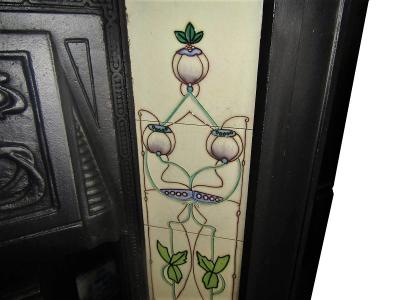 art nouveau fireplace tiles