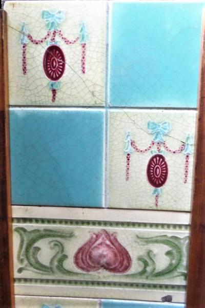 victorian tile fireplace set