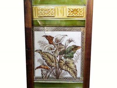 victorian tile fireplace set