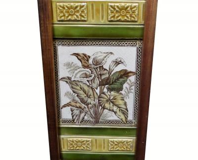 victorian tile fireplace set